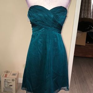 Teal Sweetheart chiffon knee length